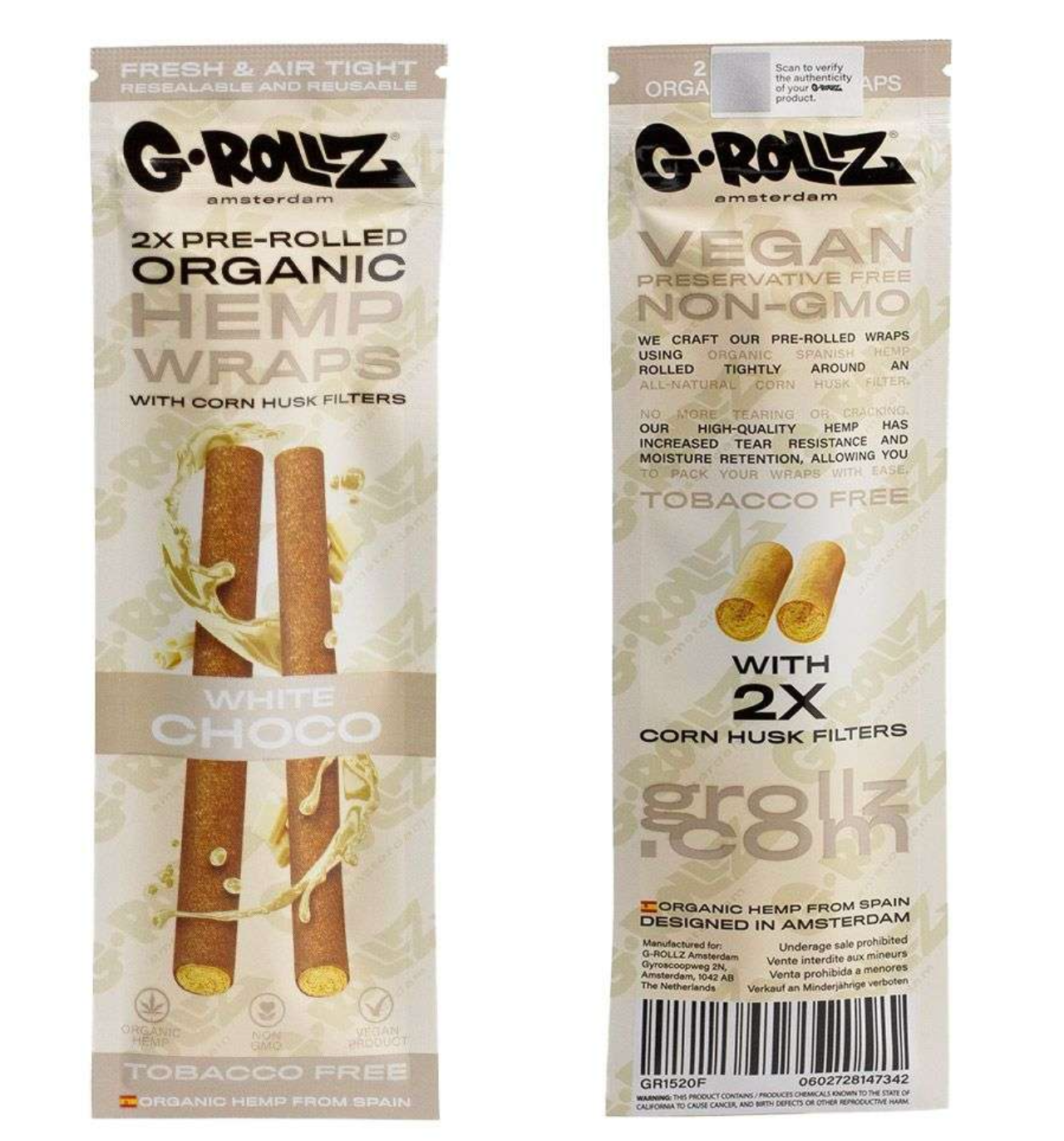 G ROLLZ WRAPS PRE ROLADOS CON FILTRO