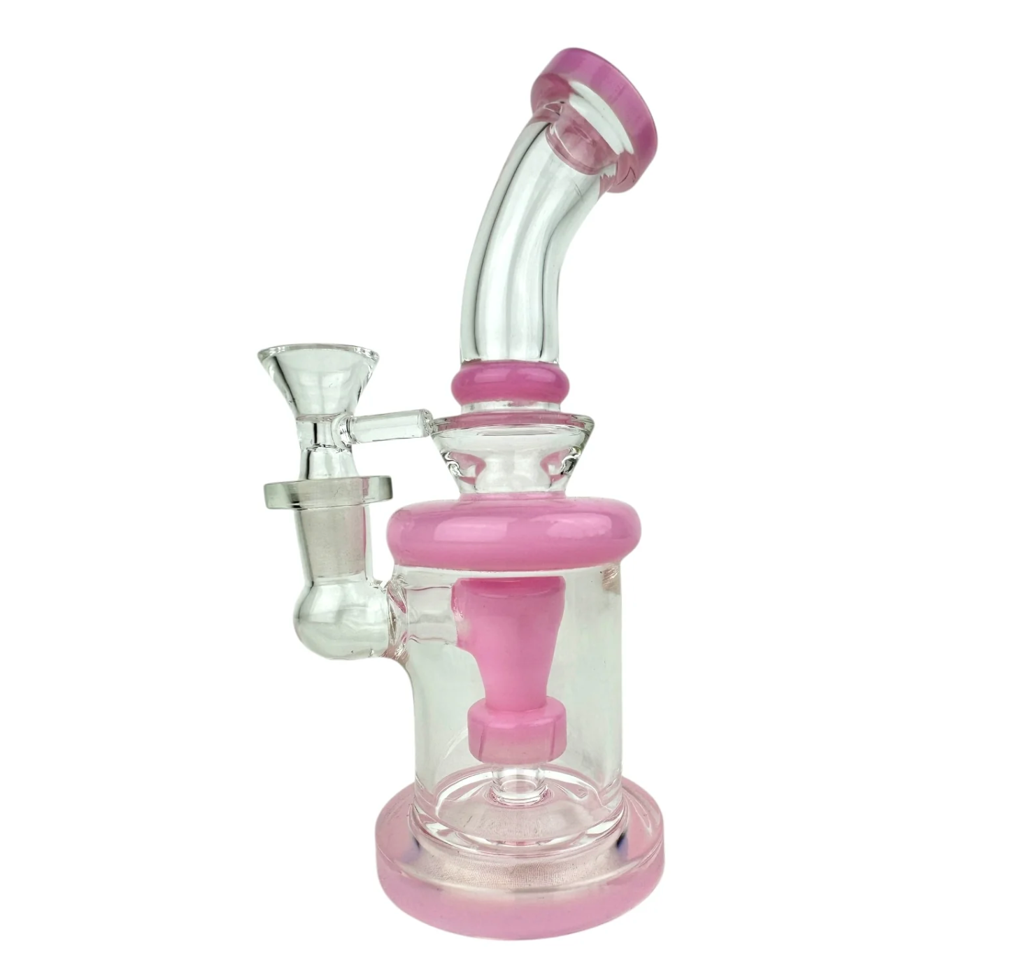 MINI BONG CILÍNDRICO 18CM / CUELLO INCLINADO / ROSA