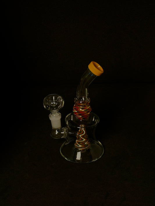 BONG CUELLO CURVO 7" PERCOLADOR CON FORMA DE PIRAMIDE