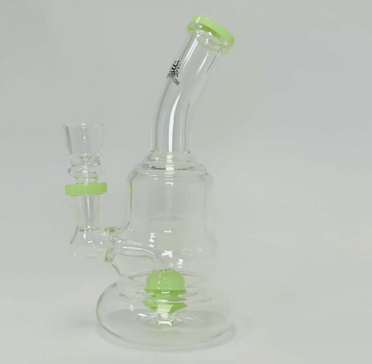 HELIOS GLASS MINI BONG CUELLO CURVO 18CM