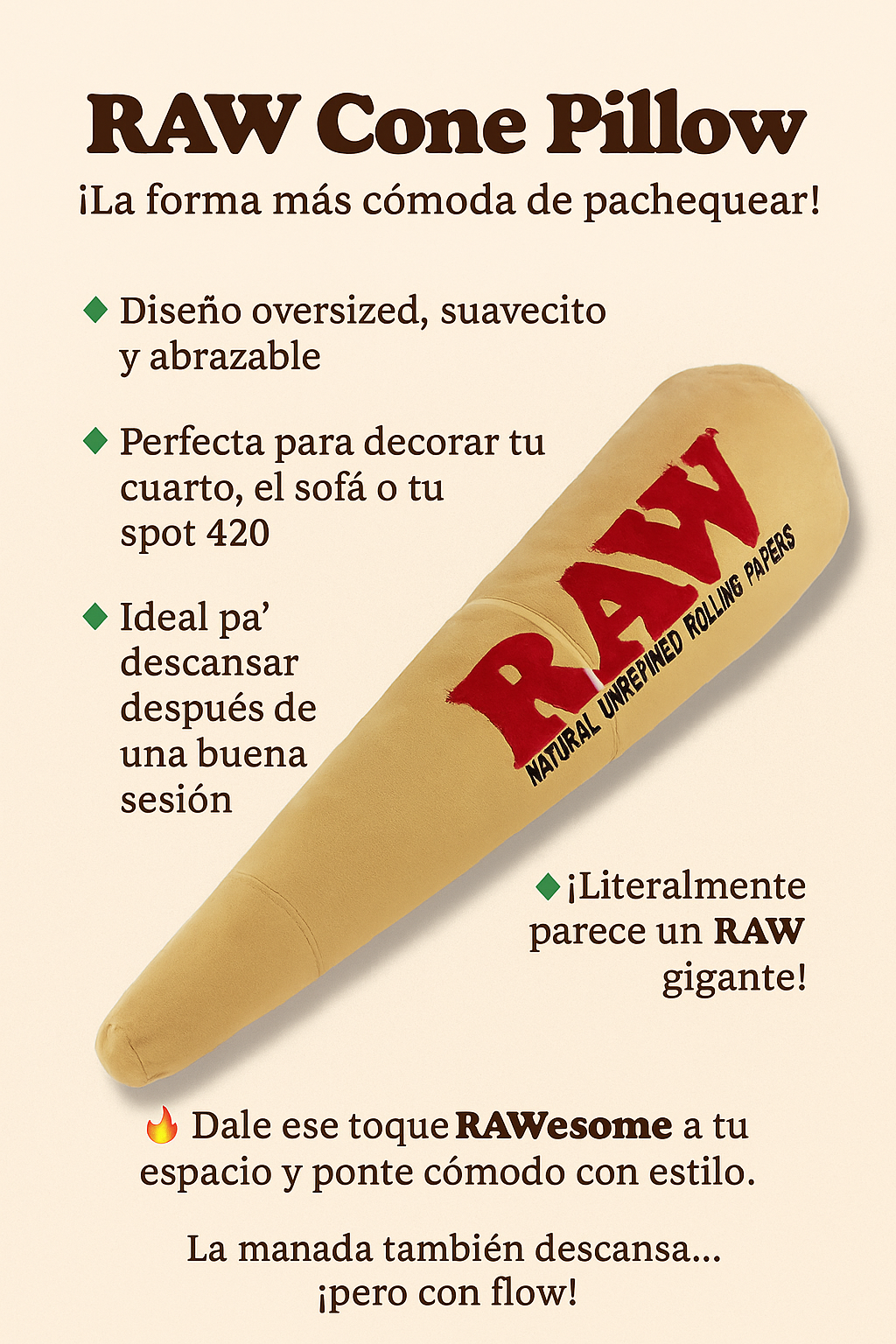 RAW CONE PILLOW - PORRO ALMOHADA XXL